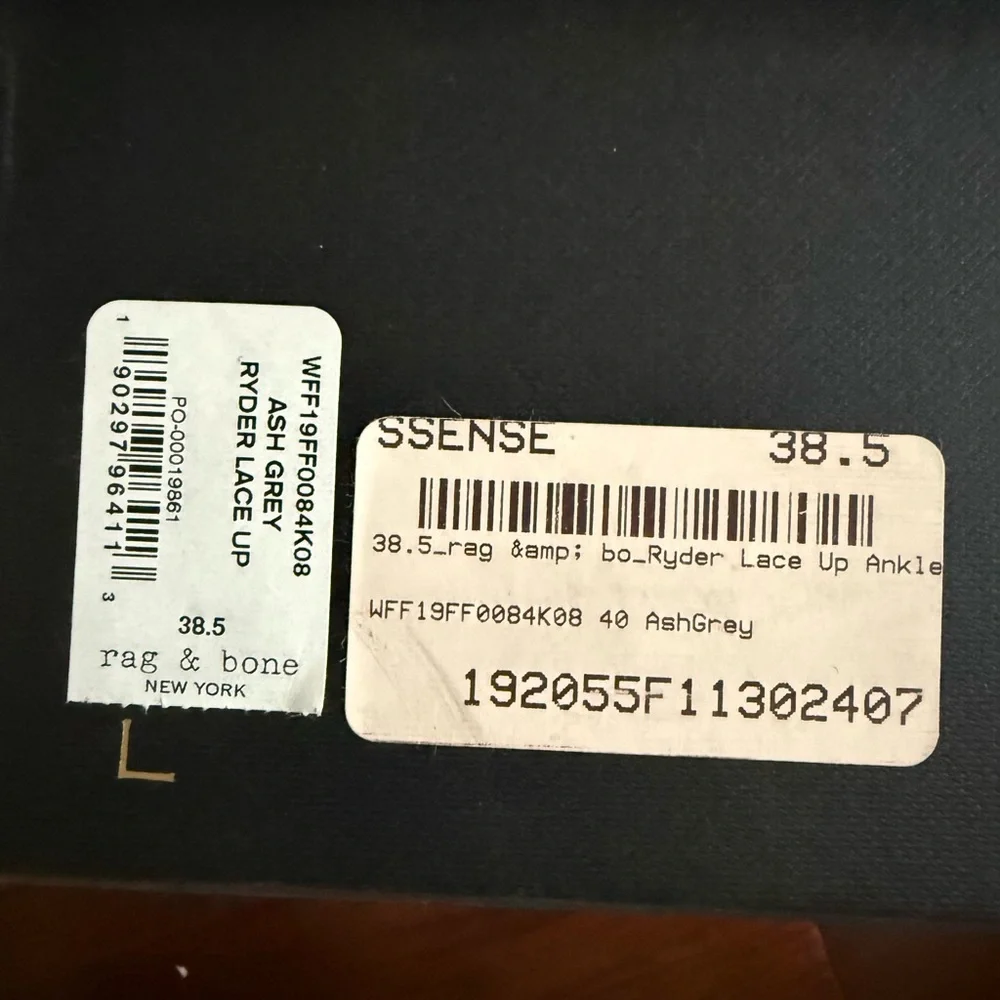 rag & bone Ryder lace up in ash grey 8.5 - Picture 10 of 10